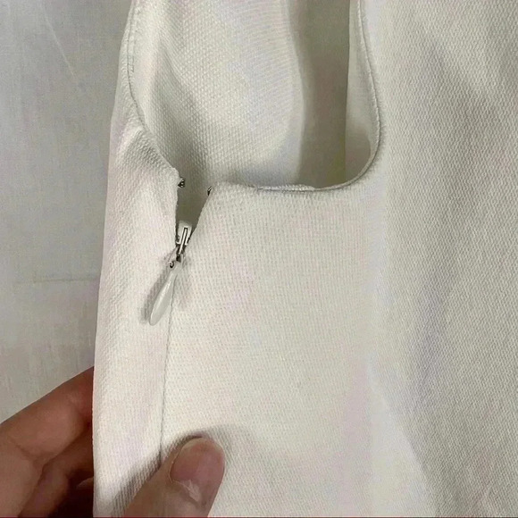 ARITZIA BABATON Womens White Louie Dress Sz 4 Slit Back Elegant Holiday Wedding - Picture 5 of 11